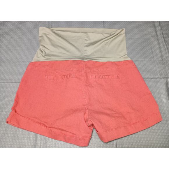 CELEBRITY PINK, Orange Maternity Shorts, Size M - Picture 2 of 4